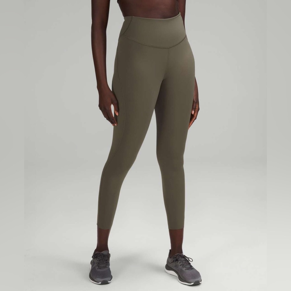 Lululemon Base Pace High-Rise Running Tight 25" in Army Green